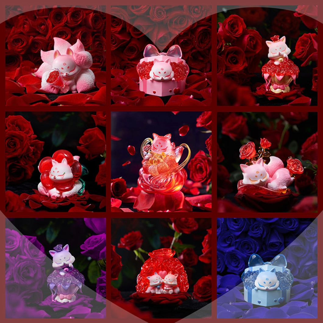 Ancient Nine Tail Fox Rose Fairy Series Mystery PVC Figure Dolls 6PCS A Set For use 15 years old or above